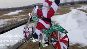 37 in. Chopper Motorcycle Spinner - Santa