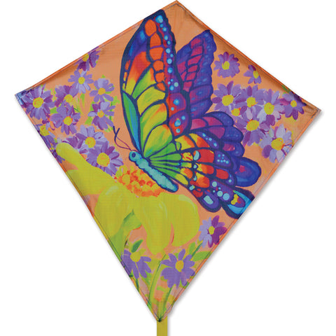 25 in. Diamond Kite - Butterfly and Wildflowers