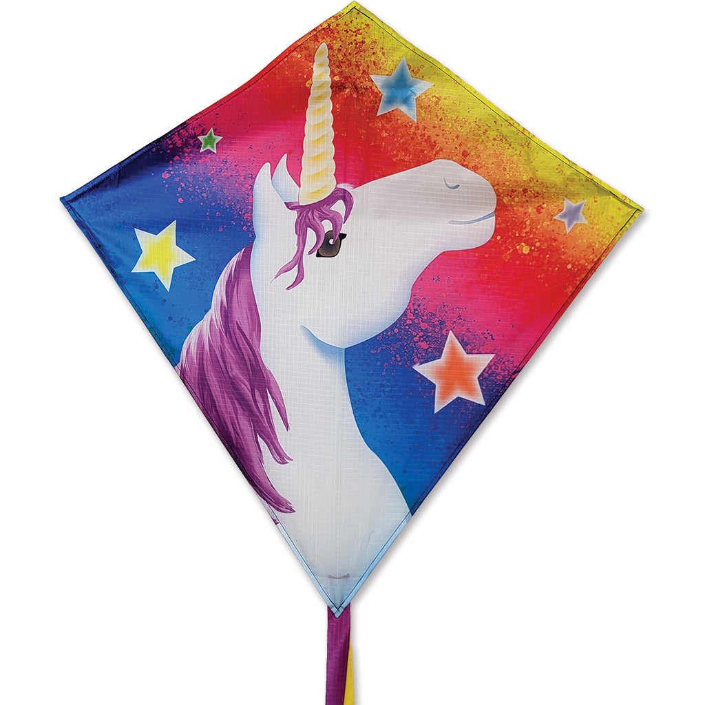 25 in. Diamond Kite Unicorn Lucky Stars Premier Kites & Designs