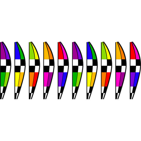 26 in. Hot Air Balloon - Checkered Rainbow