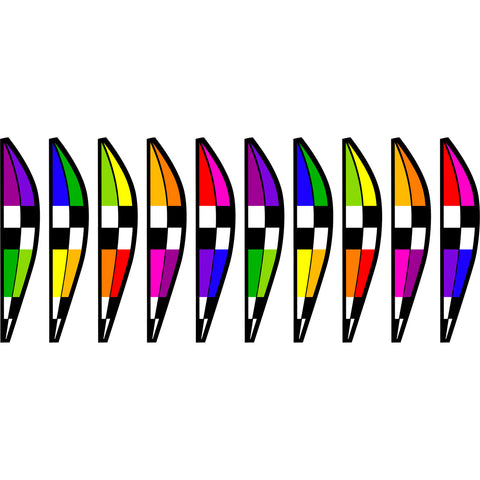 18 in. Hot Air Balloon - Checkered Rainbow