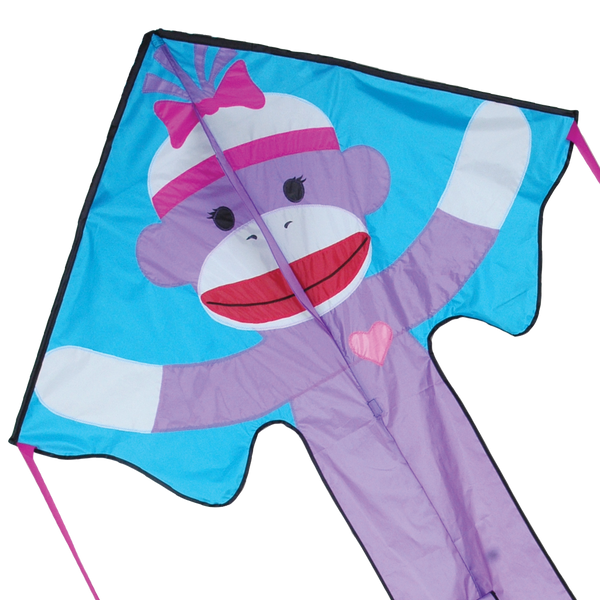 Large Easy Flyer Kite - Girly Sock Monkey