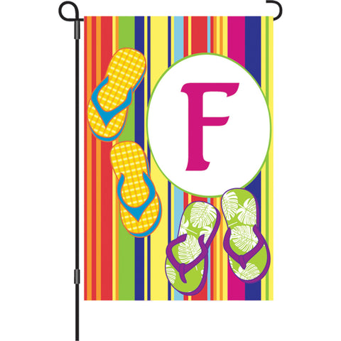 12 in. Summer  Monogram Flag - F