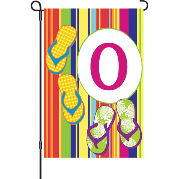 12 in. Summer  Monogram Flag - O