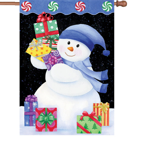 28 in. Flag - Snowman Presents