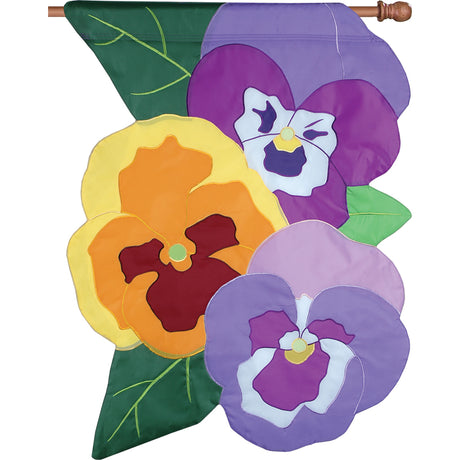 28 in. Flag  - Spring Pansies
