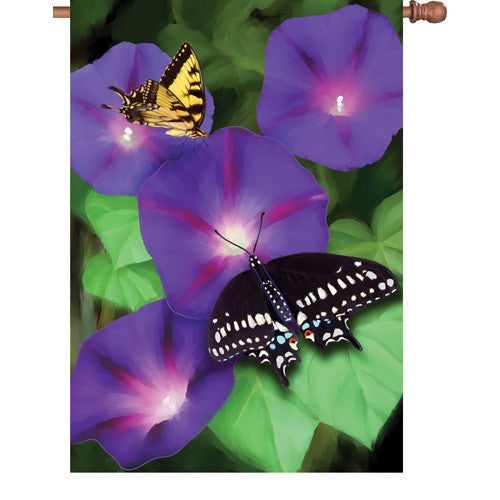 28 in. Flag - Morning Glory Swallowtails