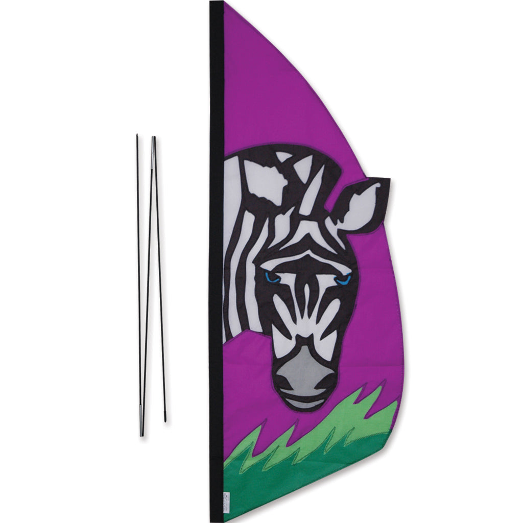 3.5 ft. Recumbent Bike Feather Banner - Zebra – Premier Kites