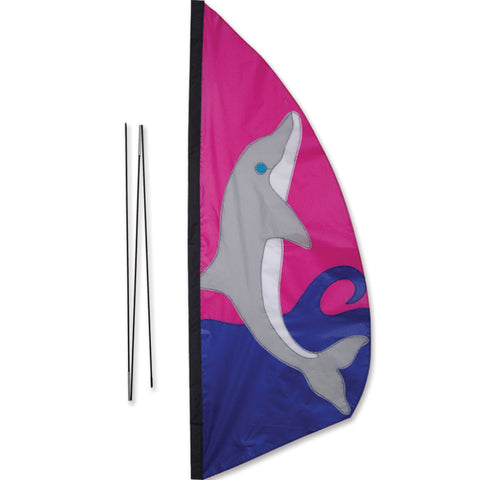 3.5 ft. Recumbent Bike Feather Banner - Dolphin