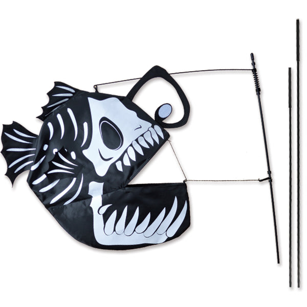 Swimming Fish Recumbent Bike Flag - Anglerfish Bones