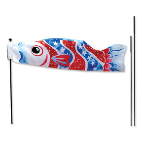 Koi Windsock Bike Flag - Patriotic Fish