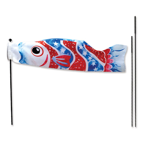 Koi Windsock Bike Flag - Patriotic Fish