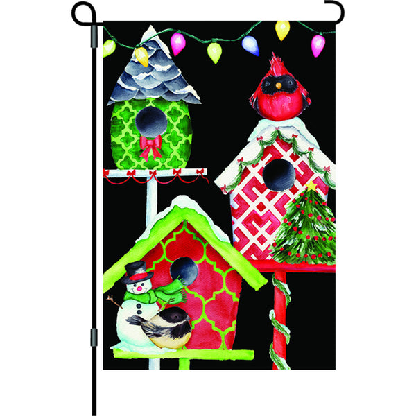 12 in. Flag - Christmas Birdhouses