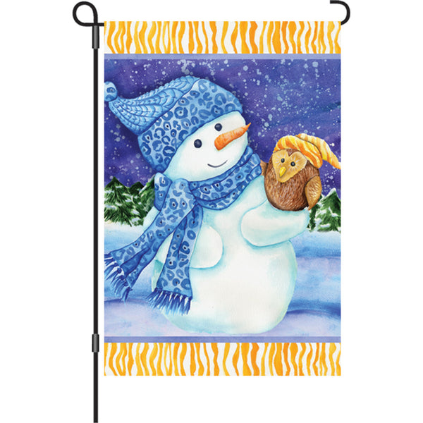 12 in. Flag - Snowman And Owl