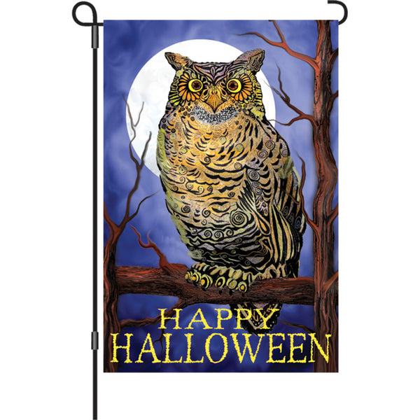 12 in. Flag - Owl And Moon