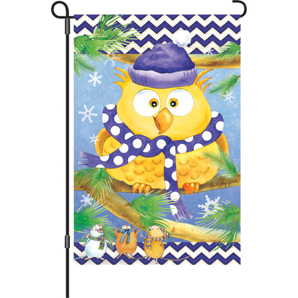 12 in. Flag - Winter Owl
