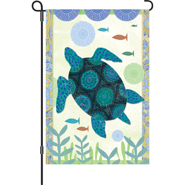 12 in. Flag - Blue Turtle
