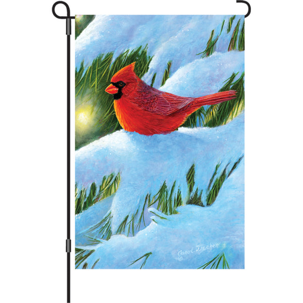12 in. Flag - Winter Glow Cardinal