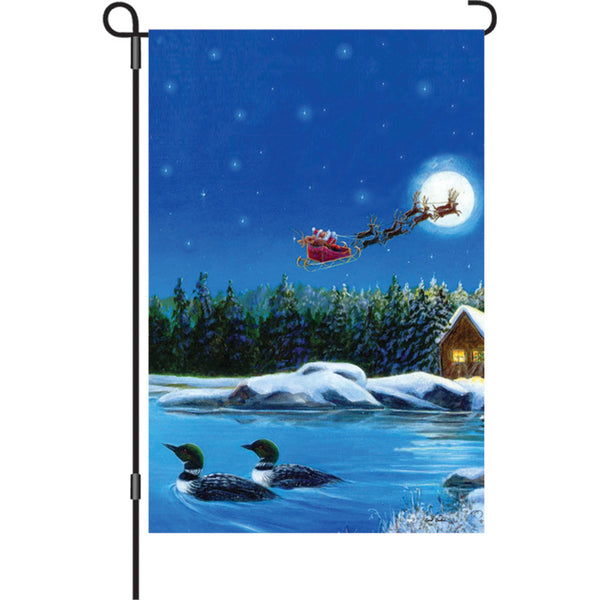 12 in. Flag - Christmas Loons