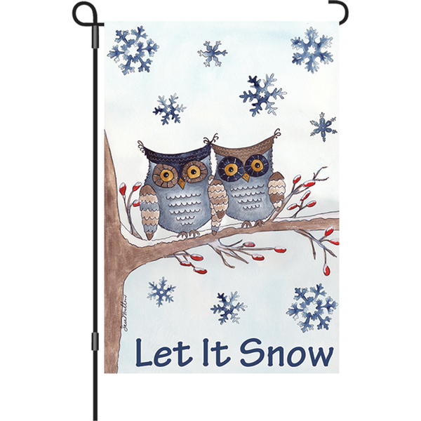 12 in. Flag - Owls In The Snow