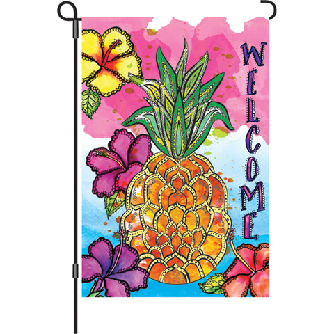 12 in. Flag - Welcome Pineapple