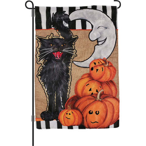 12 in. Flag - Halloween Cat and Moon