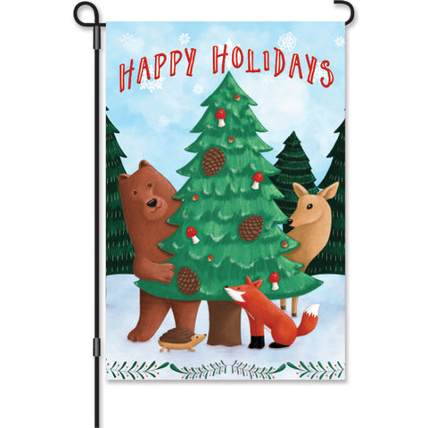 12 in. Flag - Woodland Christmas