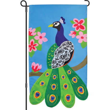 13 in. Enhanced Flag - Paisley Peacock