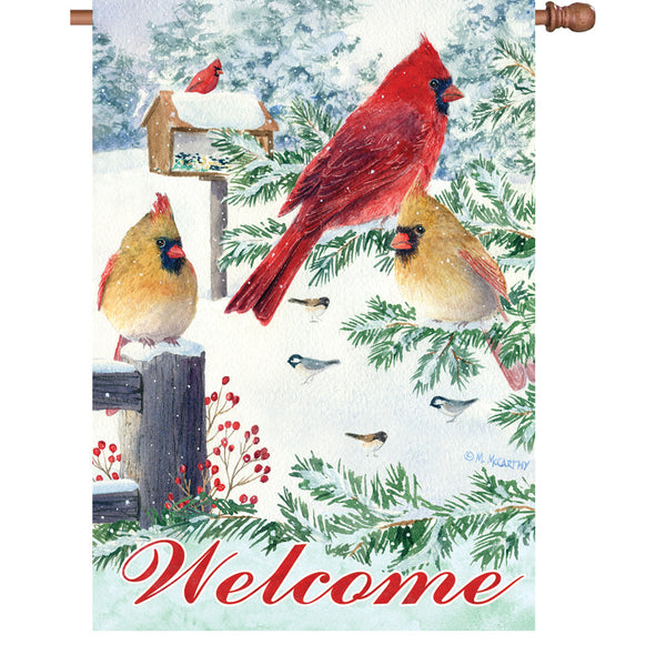 28 in. Flag - Snow Flurry Cardinals
