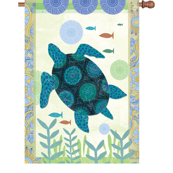 28 in. Flag - Blue Turtle