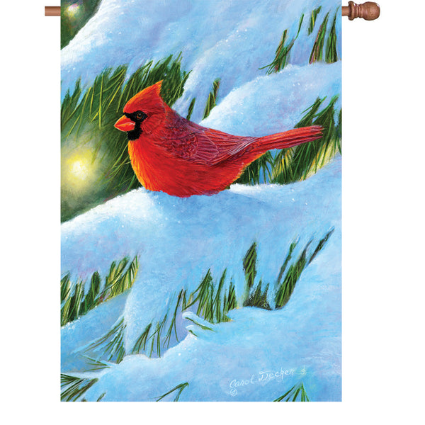 28 in. Flag - Winter Glow Cardinal