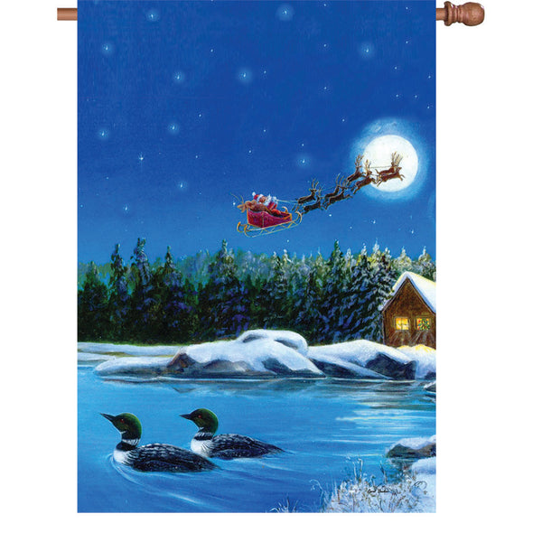 28 in. Flag - Christmas Loons