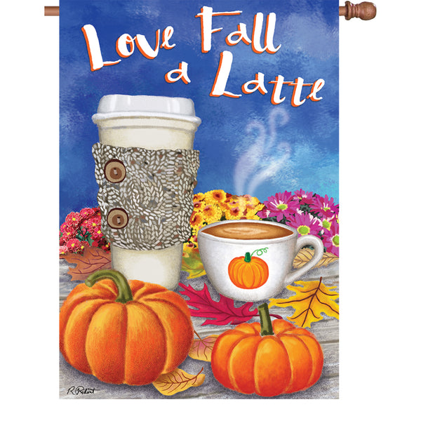 28 in. Flag - Love Fall a Latte
