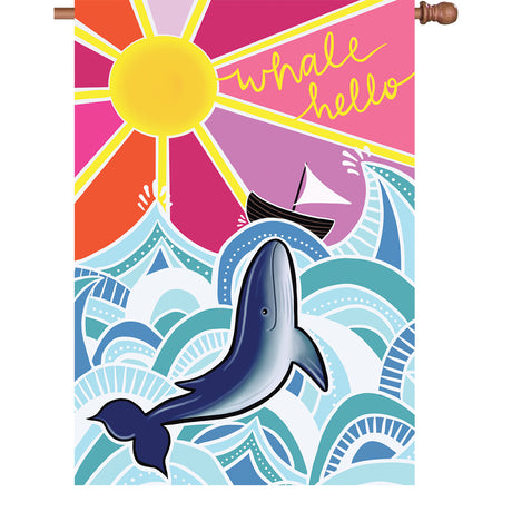 28 in. Flag - Whale Hello