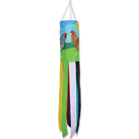Embroidered Applique Windsock - Chickens