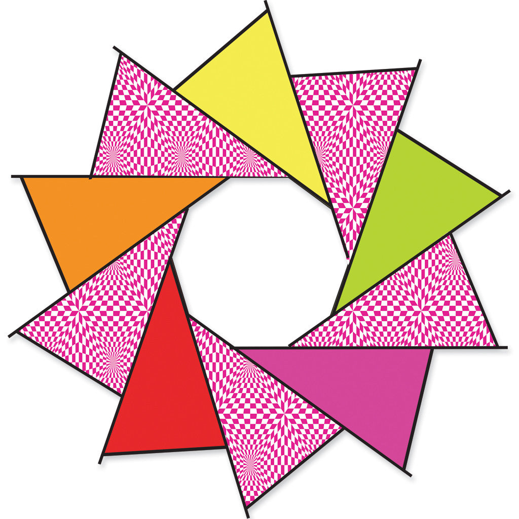 40 in. F-Stop Spinner for Kites and Line - Hot Op-Art
