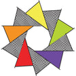 40 In F-Stop Spinner for Kites and Line - Rainbow Op-Art