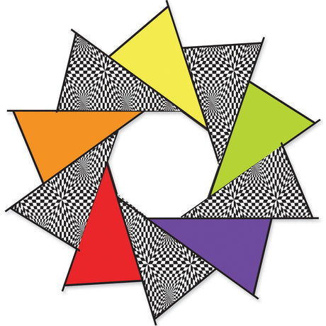 40 In F-Stop Spinner for Kites and Line - Rainbow Op-Art
