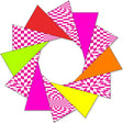 80 in. F-Stop Spinner for Kites and Line - Hot Op-Art