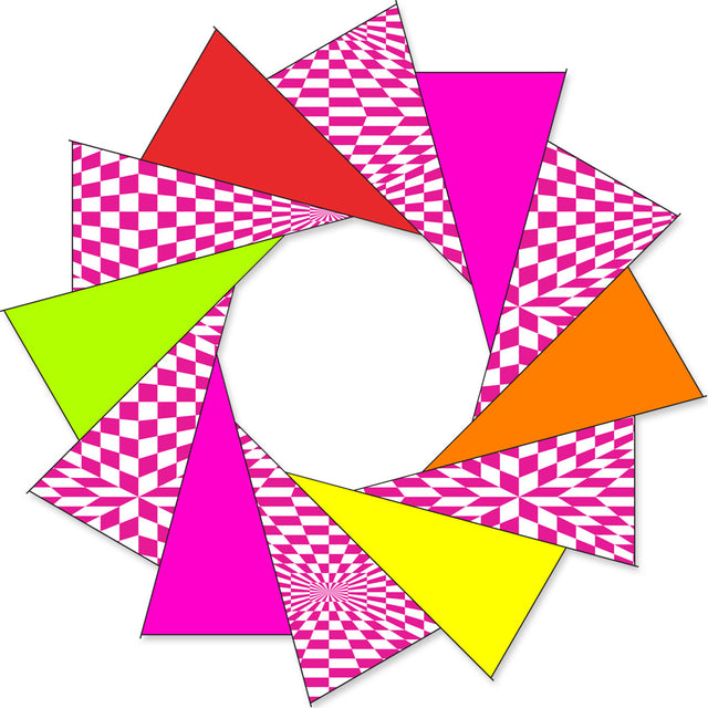 80 in. F-Stop Spinner for Kites and Line - Hot Op-Art