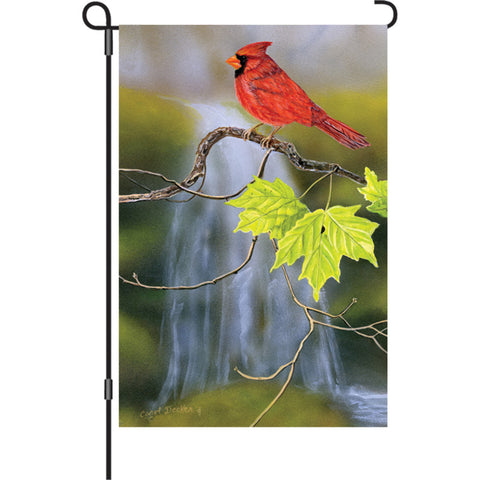 12 in. Flag - Cardinal and Waterfall