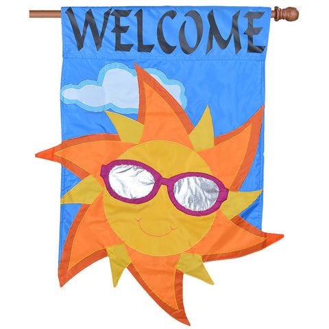 Applique Flag - Welcome Sun