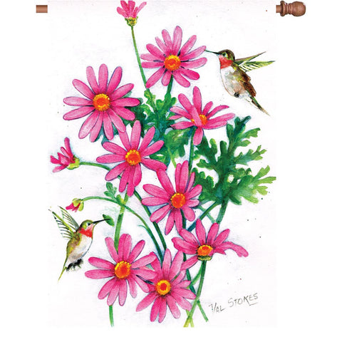 28 in. Flag - Pink Daisies