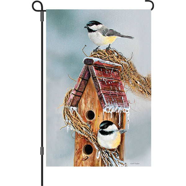 12 in. Flag - Early Birds Chickadees