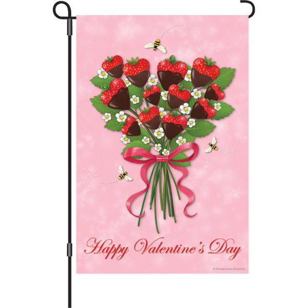 12 in. Flag - Strawberry Bouquet